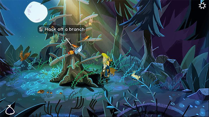 If you make a mistake, Guybrush will be back at the forest's entrance - Return to Monkey Island: Get a mop - walkthrough - Part 1 - A Friendly Place - Return to Monkey Island Walkthrough