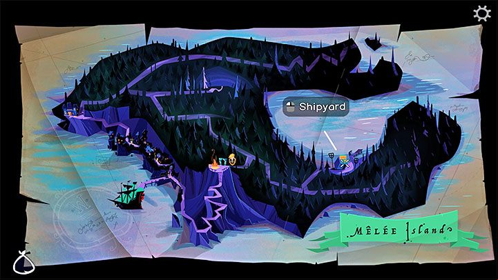 Return to the island map and head to the Shipyard, Stan's former place of business - Return to Monkey Island: Get a mop - walkthrough - Part 1 - A Friendly Place - Return to Monkey Island Walkthrough