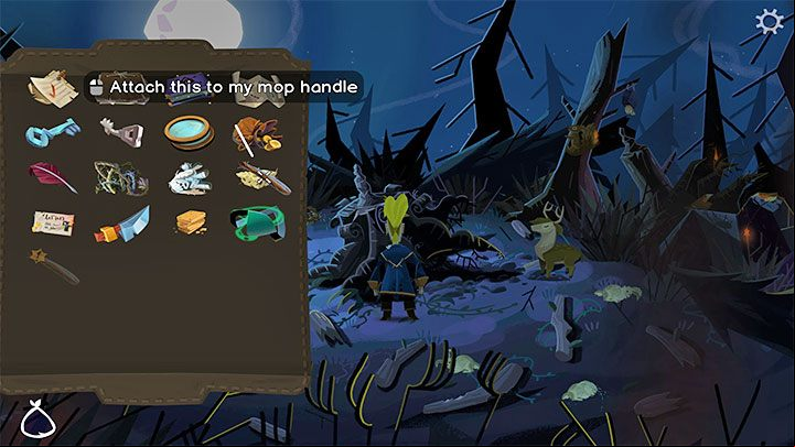 You can now combine the handle and the sponge in your inventory - Return to Monkey Island: Get a mop - walkthrough - Part 1 - A Friendly Place - Return to Monkey Island Walkthrough