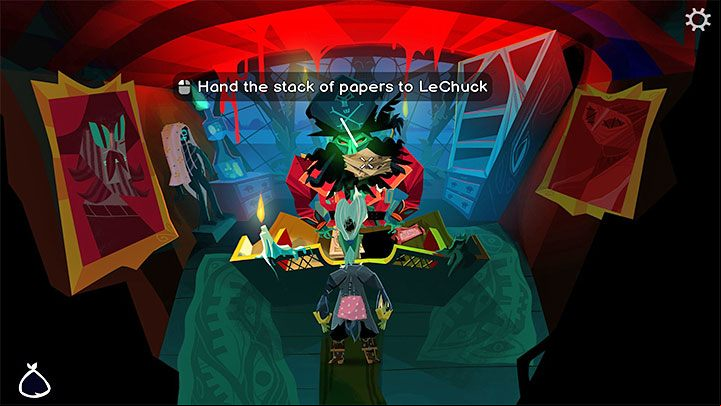 Go back to LeChuck's cabin and hand over all the documents to him - Return to Monkey Island: Get a unanimous vote - walkthrough - Part 2 - A Dangerous Journey - Return to Monkey Island Walkthrough