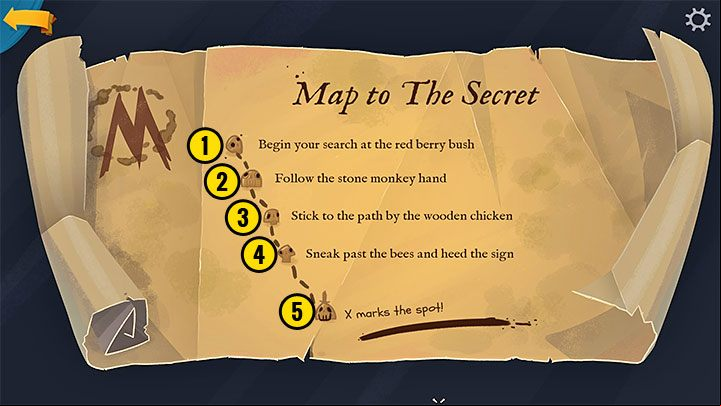 Your current mission objective is to find the Secret of Monkey Island - the LeChuck's map you have stolen from his cabin in part 2 will lead to it - Return to Monkey Island: Follow LeChucks map to the Secret - walkthrough - Part 3 - Return to Monkey Island - Return to Monkey Island Walkthrough