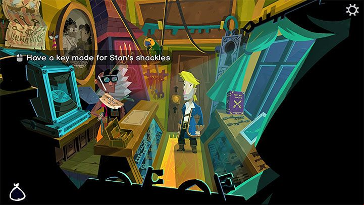 Return to Melee Island and visit Locke Smith at her locksmith shop in High Street - Return to Monkey Island: Bella Fishers Golden Key - walkthrough, solution - Part 4 - Things Get Complicated - Return to Monkey Island Walkthrough