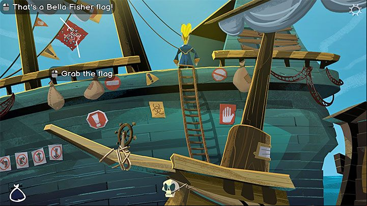 With the flyer you can return to the Adrift Ship - Return to Monkey Island: Bella Fishers Golden Key - walkthrough, solution - Part 4 - Things Get Complicated - Return to Monkey Island Walkthrough