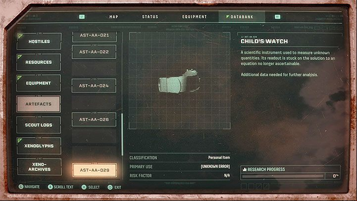 Another example of an artifact with the same properties is the Child's Watch, which can also be found early on as loot - Returnal: Trophies - list - Appendix - Returnal Guide