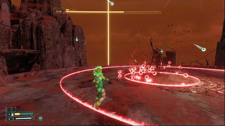 Ixion can also stop and start hitting the ground with his weapon - Returnal: Ixion - boss, how to defeat? - Bosses - Returnal Guide