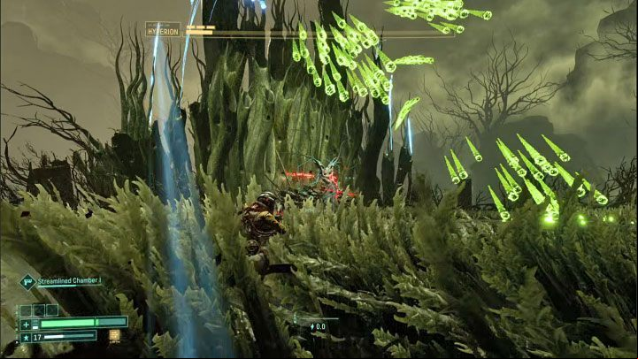 The boss will also bombard the arena with various types of projectiles - Return: Hyperion - boss, how to defeat? - Bosses - Returnal Guide