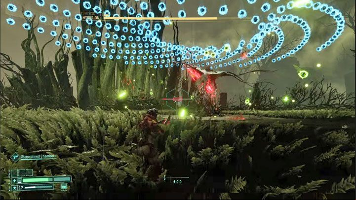 In the last part of the fight, the whole arena can be bombarded with regular projectiles - Return: Hyperion - boss, how to defeat? - Bosses - Returnal Guide