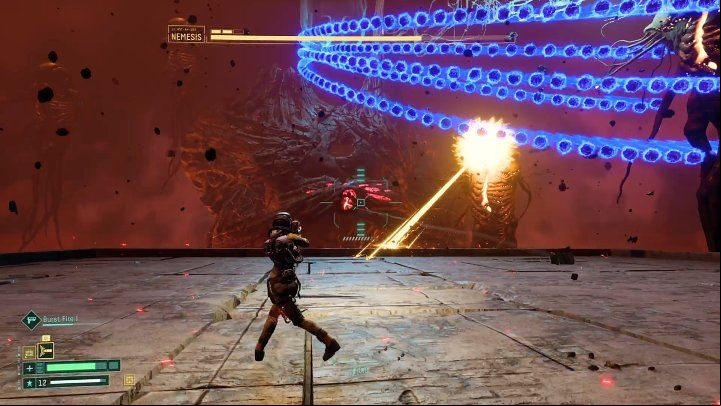 Nemesis's combined attack now covers a much larger section of the arena - Return: Nemesis - boss, how to defeat? - Bosses - Returnal Guide