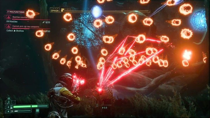 Selene, after a grueling journey through six different biomes of Atropos, faces the last boss Ophion - Returnal: 1st ending (spoiler) - Terminations - Returnal Guide
