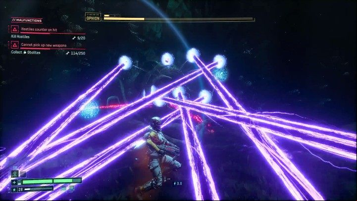 In the third phase of the duel, Ophion will use a little modified laser attack, and this time it will be able to control it, primarily on the sides - Return: Ophion - boss, how to defeat? - Bosses - Returnal Guide