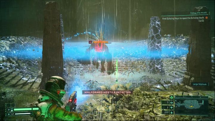 In the closed area of this biome, you can find a modified and much stronger version of the enemy described above - Returnal: Echoing Ruins – biom - Biomes - Returnal Guide