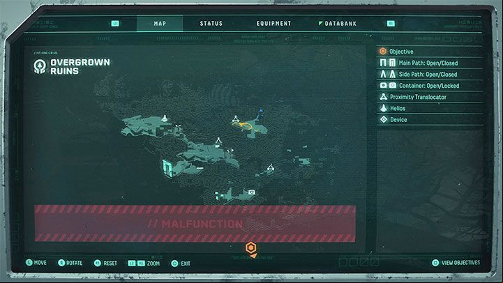 The distortion of the map can be a more serious problem (example in the picture) because the distortions happen all the time, including when travel through the main locations - Returnal: Map - why did it disappear? - Exploration - Returnal Guide