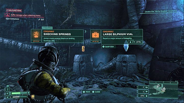Thanks to the fabricators, we can acquire consumables, artifacts and stat augments - Returnal: Crafting - Fabricators - Basics - Returnal Guide