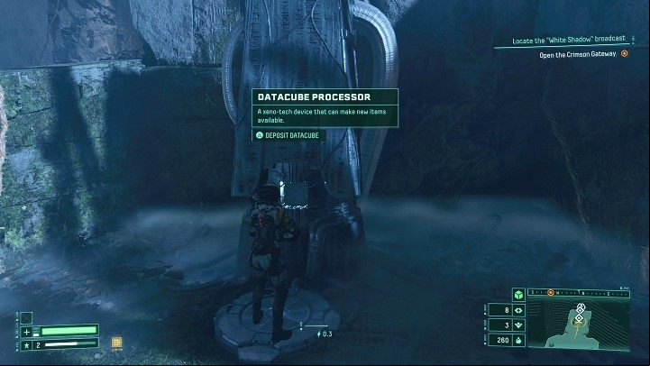 Datacube should be delivered to a special device called Datacube Processor - you can find one of them, for example, in the Anathema Vault - Returnal: Datacube - where and why to deliver? - Equipment & Items - Returnal Guide