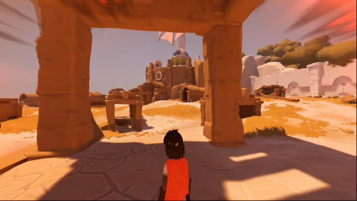 As soon as you notice the screen going red, take cover under the stone. - Meeting the beast and the first mill | Chapter 2 - Walkthrough - Chapter 2 - Rime Game Guide