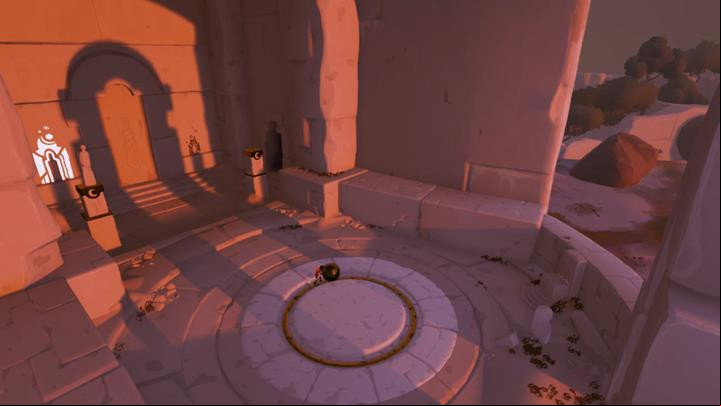 Position the orb in the way shown in the above screenshot and jump onto the pedestal on the right. - Confrontation with the beast and the timelapse puzzle | Chapter 2 - Walkthrough - Chapter 2 - Rime Game Guide