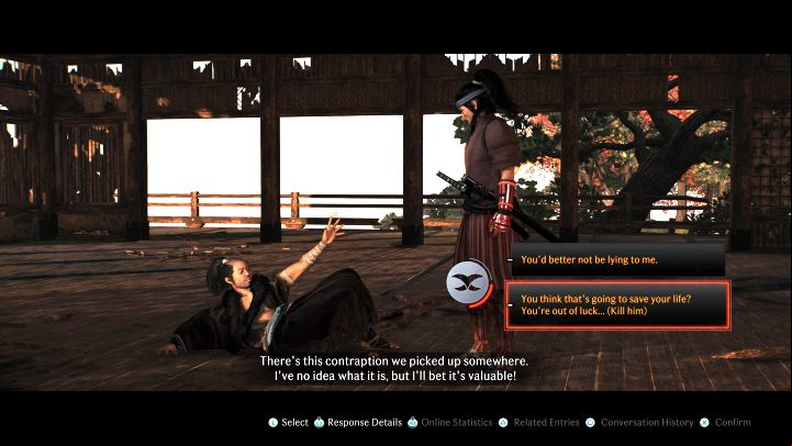 The moment of the decision appears after winning the battle against Gonzo - the chieftain asks you to spare him, telling you about a warehouse that is used by the bandits to store valuable items - Rise of the Ronin: Kill or spare Gonzo? - Choices - Rise of the Ronin Guide