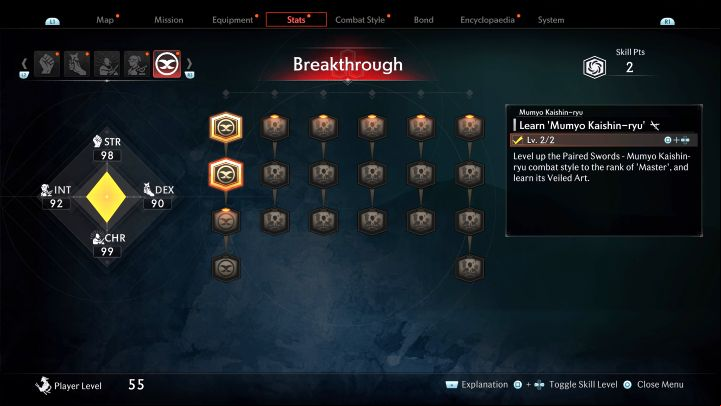 Breakthrough tree is unlocked once you've completed the main story - Rise of the Ronin: Best skills - Basics - Rise of the Ronin Guide