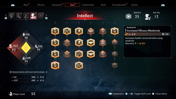 Each level of this skill increased the health gain with each use of Medicine - Rise of the Ronin: Best skills - Basics - Rise of the Ronin Guide