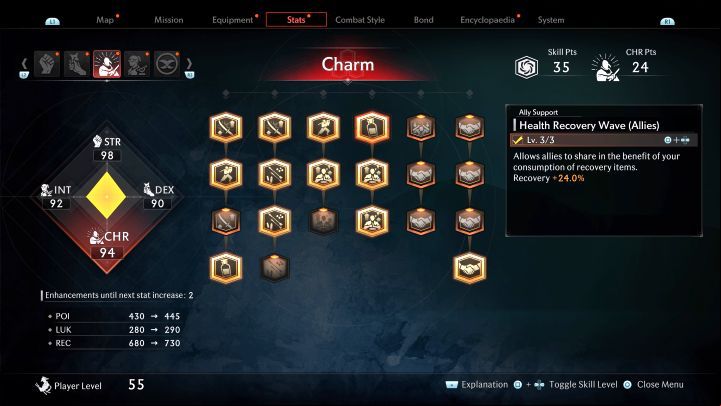 This skill will restore a portion of your allies' health when the main hero uses a healing item - Rise of the Ronin: Best skills - Basics - Rise of the Ronin Guide