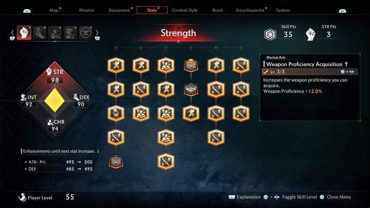 Every purchased level accelerates proficiency gain of weapons by a few percent - Rise of the Ronin: Best skills - Basics - Rise of the Ronin Guide