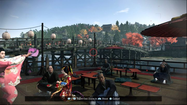 You must photograph the titular terrace with civilians watching the show along with a bridge over the river visible in the background - Rise of the Ronin: All photographies in the Kyoto region - Secrets and Collectibles - Rise of the Ronin Guide