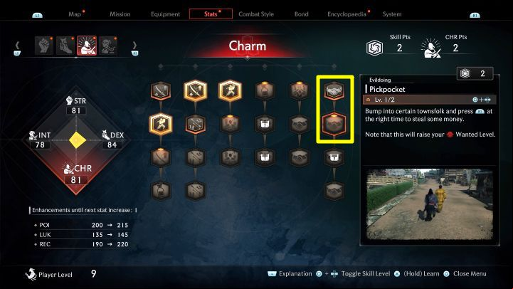 To be able to steal, you only need to buy the initial level of both these skills - Rise of the Ronin: How to unlock pickpocketing? - FAQ - Rise of the Ronin Guide