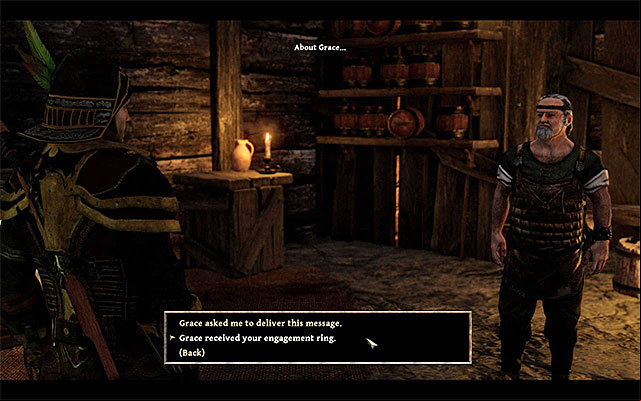 Confirm that you delivered the ring to Grace - The Engagement Ring - Side Quests - Calador - Risen 3: Titan Lords - Game Guide and Walkthrough