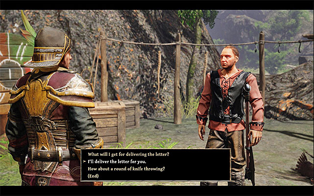 Killian will ask the Nameless Hero to deliver a letter. - Letter for Harry - Side Quests - Calador - Risen 3: Titan Lords - Game Guide and Walkthrough