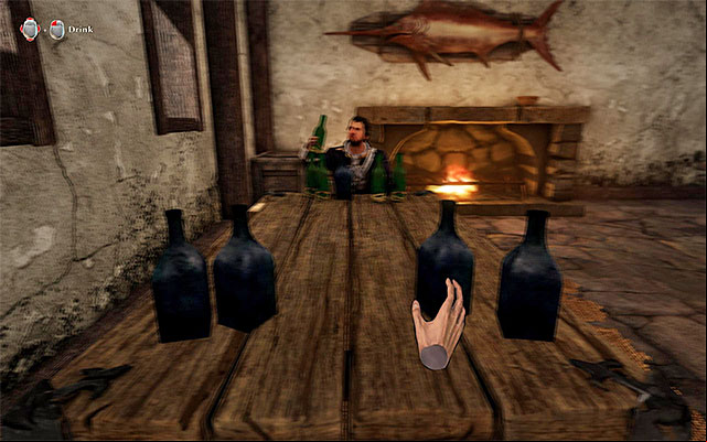 Swiftly select the interactive bottles. - Liquid Gold - Side Quests - Calador - Risen 3: Titan Lords - Game Guide and Walkthrough