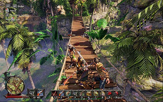Use the rope bridge and get rid of the monkeys. - Psittacus Callidus - Side Quests - Kila - Risen 3: Titan Lords - Game Guide and Walkthrough