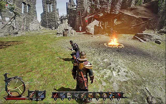 Diaz and Hector are standing next to the ruins - Paths to the Afterlife - Side Quests - Fog Island - Risen 3: Titan Lords - Game Guide and Walkthrough