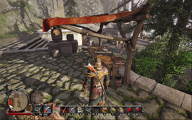 During your stay in the harbor, look for a Treasure Map (point 5 on the map), hidden in the Eastern section of the Taranis Island - the location can be seen on the above screenshot - The Treasure in the Woods of Taranis - Side Quests - Taranis - Risen 3: Titan Lords - Game Guide and Walkthrough