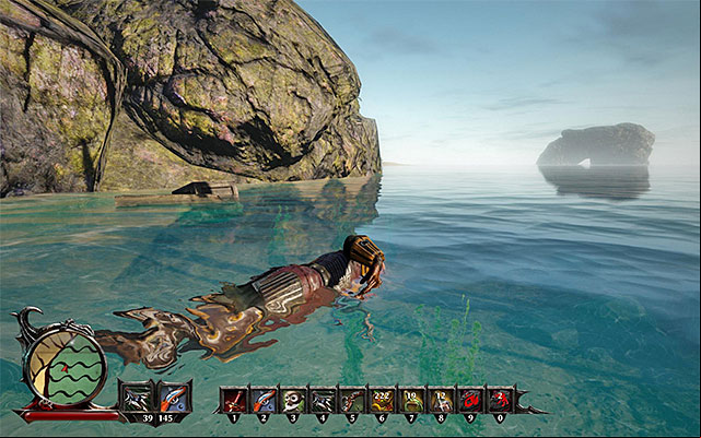 The best method to get to the pearl is to swim there. - New Allies - Main Quests - Kila - Risen 3: Titan Lords - Game Guide and Walkthrough