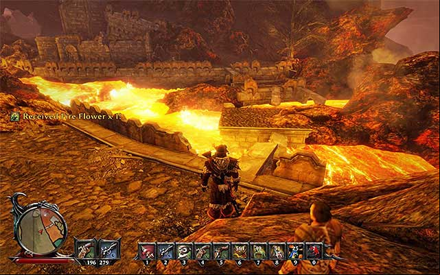 You can use the islets in the lava river... - The Minions Weapons Store - Side Quests - Skull Island - Risen 3: Titan Lords - Game Guide and Walkthrough