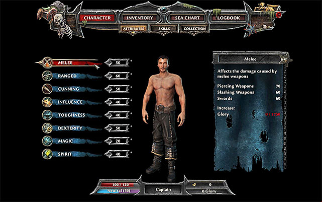 Develop those of the attributes that are going to prove to be most useful - Character development - Risen 3: Titan Lords - Game Guide and Walkthrough