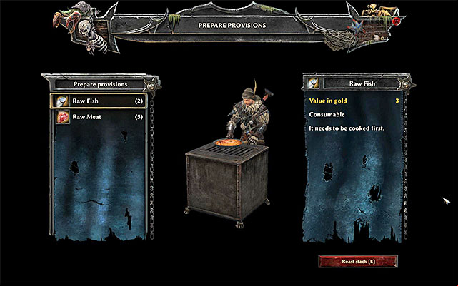 You can prepare meat to be eaten, by cooking it - Crafting - Risen 3: Titan Lords - Game Guide and Walkthrough