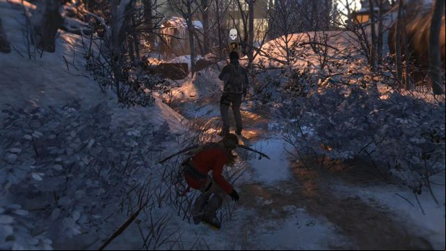After you by the dead soldiers, you will run into his companions - Rise of the Tomb Raider: Sneak into the old Soviet base, walkthrough - Among the Enemy - Rise of the Tomb Raider Guide