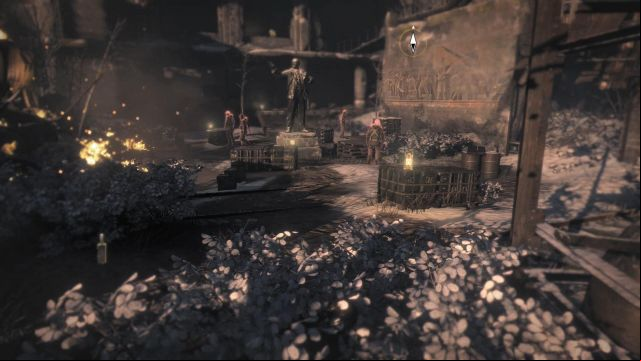 Several steps ahead, you will run into a larger group of enemies - Rise of the Tomb Raider: Investigate the helicopter landing area, walkthrough - Among the Enemy - Rise of the Tomb Raider Guide