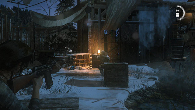 There is no other way to get past the rest of the guards than by shooting them as well - Rise of the Tomb Raider: Fight through the Trinity base, walkthrough - Get Out of Dodge - Rise of the Tomb Raider Guide