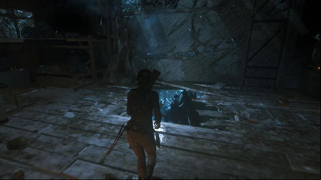 After a longer fire exchange, one of the opponents will make a hole in the floor, after he drops dead - Rise of the Tomb Raider: Fight through the Trinity base, walkthrough - Get Out of Dodge - Rise of the Tomb Raider Guide