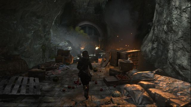 After you cross the gate, run up a little and turn left - Rise of the Tomb Raider: Find a way into the Acropolis, walkthrough - Into the Acropolis - Rise of the Tomb Raider Guide