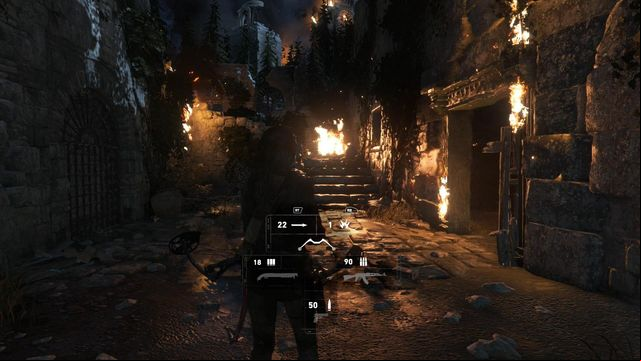 Lara will walk out into another yard - Rise of the Tomb Raider: Breach the gate to the Tower Courtyard, walkthrough - To the Tower - Rise of the Tomb Raider Guide