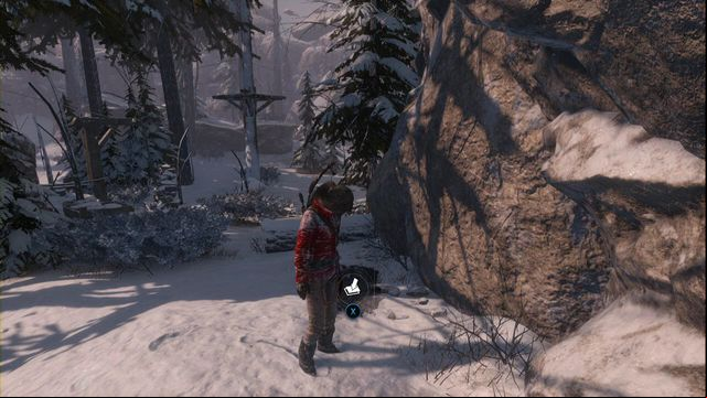 Buried at the stone wall, close to the Monolith - Rise of the Tomb Raider: Survival Caches, Siberian Wilderness secrets, location - Siberian Wilderness - Rise of the Tomb Raider Guide