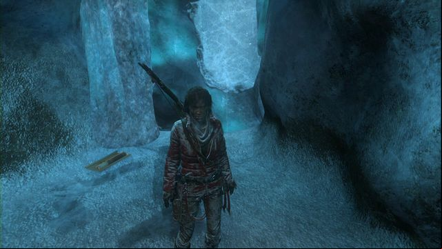 After you come down into the caverns, turn around towards the entrance and over the layer of ice, climb onto the ledge above - Rise of the Tomb Raider: Documents, Glacial Caverns secrets, location, tips - Glacial Caverns - Rise of the Tomb Raider Guide