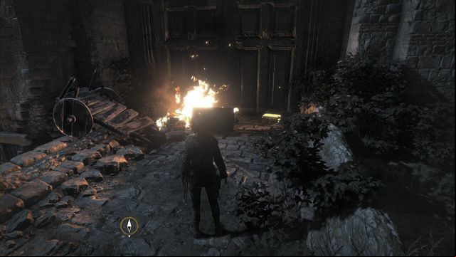 On the bridge to the destroyed tower, at the gate at the front end of the bridge - Rise of the Tomb Raider: Relics, The Acropolis secrets, locations, tips - The Acropolis - Rise of the Tomb Raider Guide