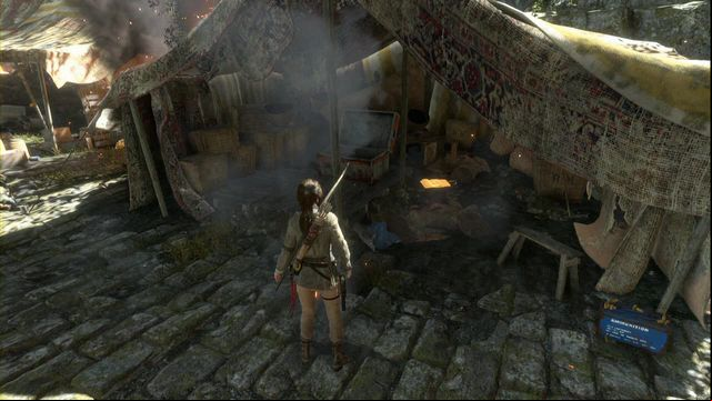 In the tent opposite the descent into the lower part of the location - Rise of the Tomb Raider: Documents, The Acropolis secrets, locations, tips - The Acropolis - Rise of the Tomb Raider Guide