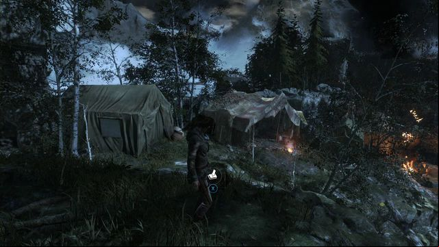 from Remnant Bazaar, walk Northwards a bit, at the tree, on the projecting ledge, you find the cache - Rise of the Tomb Raider: Survival Caches, The Acropolis secrets, locations, tips - The Acropolis - Rise of the Tomb Raider Guide