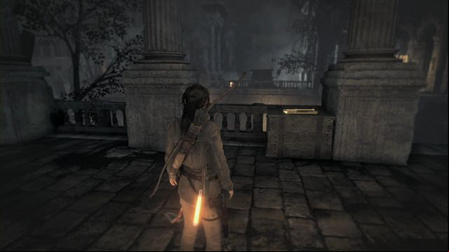 It is on the balcony above, where you have pushed the second container, with Greek fire, into the water - Rise of the Tomb Raider: Documents, Flooded Archives secrets, locations, tips - Flooded Archives - Rise of the Tomb Raider Guide