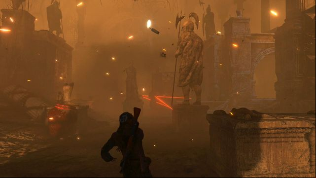 After you defeat the first wave, walk over to the next chamber, where you are attacked by more enemies - Rise of the Tomb Raider: Survive Trinity Assault, escape with Atlas, walkthrough - Atlas - Rise of the Tomb Raider Guide